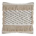 Saro Lifestyle SARO 2645.N18S Down Filled Throw Pillow with Fringe Moroccan Design  Natural 2645.N18S